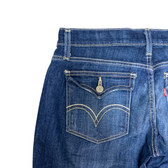 Levi’s 524 Too Super Low Flare Leg Distressed Denim Jeans Size 11 - Picture 8 of 11